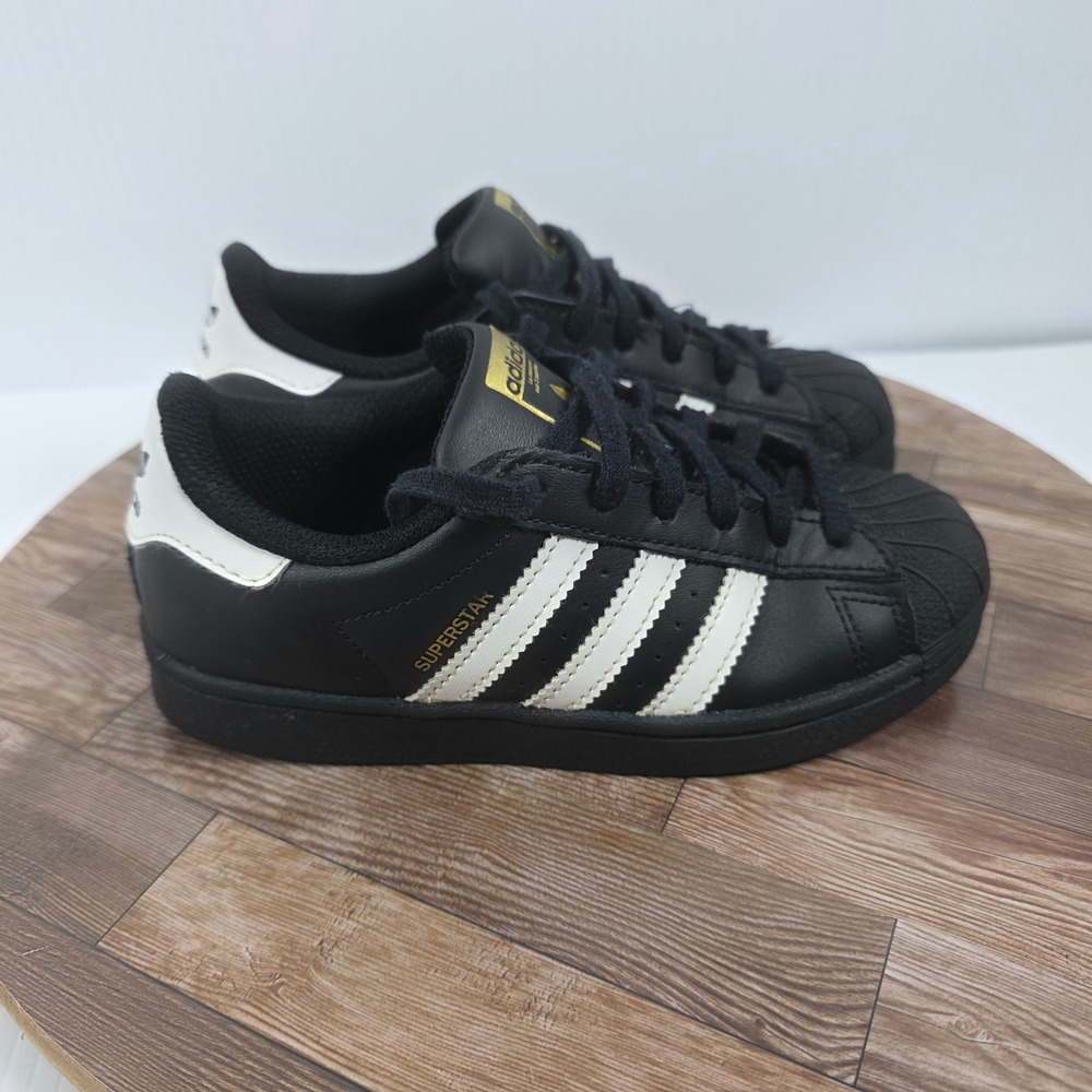 Adidas Superstar Sneakers Kids Size 13 Black White Shell Toe Casual Shoes